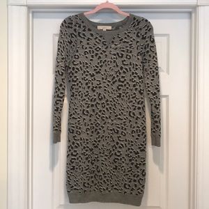 Ann Taylor LOFT Leopard Sweater Dress